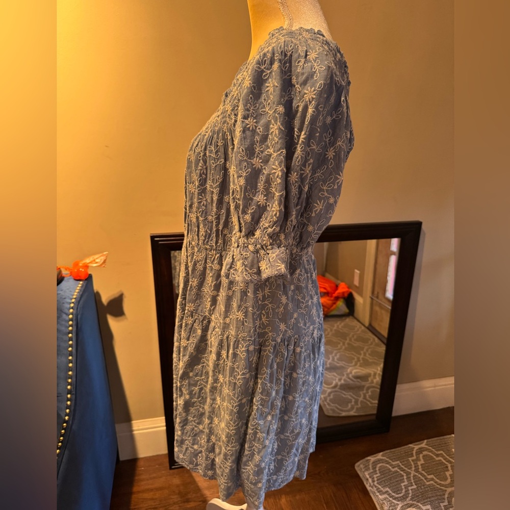NWOT Old Navy Puff-Sleeve Tiered Mini Swing Dress Sz L - Picture 6 of 13